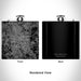 Rendered View of San Antonio Texas Map Engraving on 6oz Stainless Steel Flask in Black
