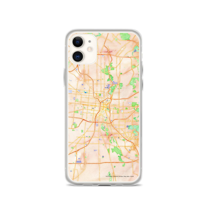 Custom San Antonio Texas Map Phone Case in Watercolor