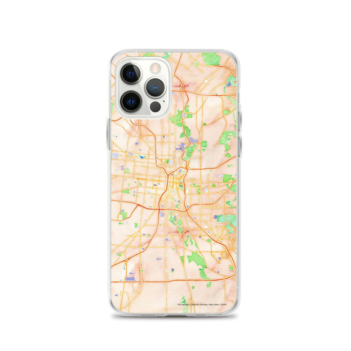 Custom San Antonio Texas Map iPhone 12 Pro Phone Case in Watercolor