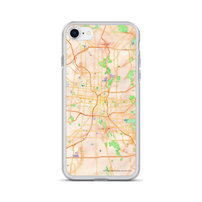 Custom San Antonio Texas Map iPhone SE Phone Case in Watercolor