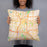 Person holding 18x18 Custom San Antonio Texas Map Throw Pillow in Watercolor