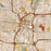 San Antonio Texas Map Print in Woodblock Style Zoomed In Close Up Showing Details
