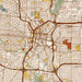 San Antonio Texas Map Print in Woodblock Style Zoomed In Close Up Showing Details