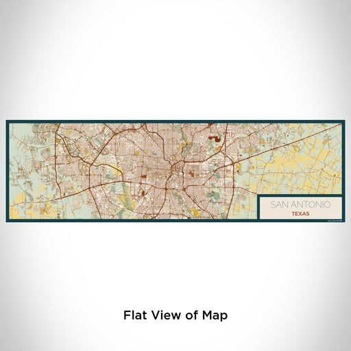 Flat View of Map Custom San Antonio Texas Map Enamel Mug in Woodblock
