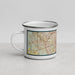 Left View Custom San Antonio Texas Map Enamel Mug in Woodblock