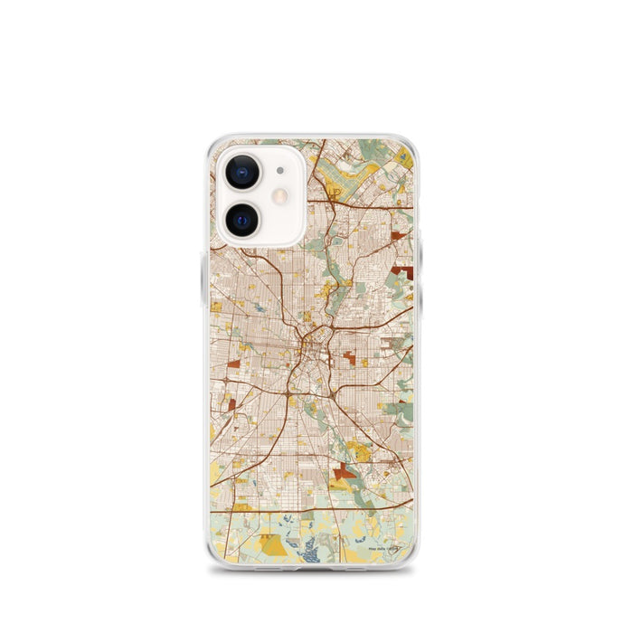 Custom San Antonio Texas Map iPhone 12 mini Phone Case in Woodblock