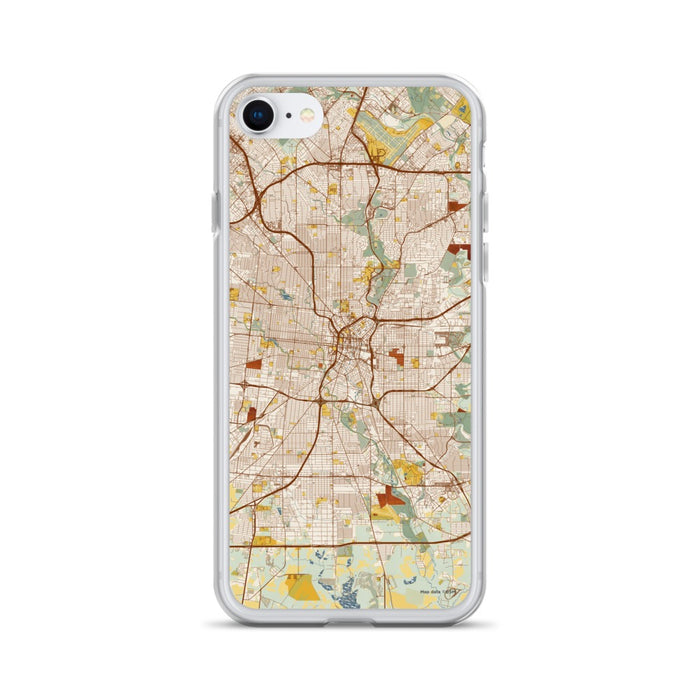 Custom San Antonio Texas Map iPhone SE Phone Case in Woodblock