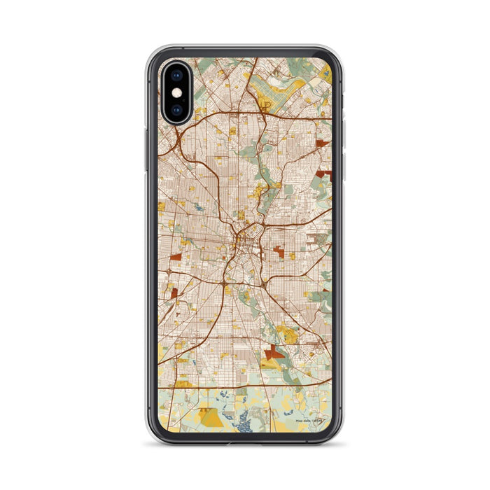 Custom San Antonio Texas Map Phone Case in Woodblock