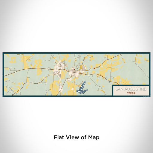 Flat View of Map Custom San Augustine Texas Map Enamel Mug in Woodblock
