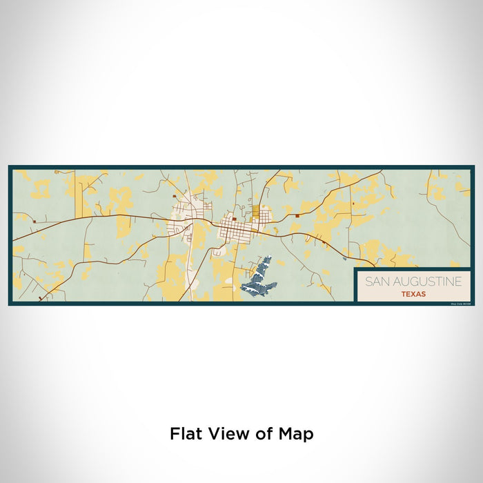 Flat View of Map Custom San Augustine Texas Map Enamel Mug in Woodblock