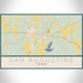 San Augustine Texas Map Print Landscape Orientation in Woodblock Style With Shaded Background