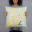 Person holding 18x18 Custom San Augustine Texas Map Throw Pillow in Woodblock