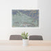 24x36 San Bernardino California Map Print Lanscape Orientation in Afternoon Style Behind 2 Chairs Table and Potted Plant
