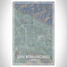 San Bernardino California Map Print Portrait Orientation in Afternoon Style With Shaded Background