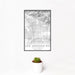 12x18 San Bernardino California Map Print Portrait Orientation in Classic Style With Small Cactus Plant in White Planter