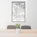24x36 San Bernardino California Map Print Portrait Orientation in Classic Style Behind 2 Chairs Table and Potted Plant