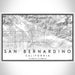 San Bernardino California Map Print Landscape Orientation in Classic Style With Shaded Background
