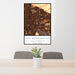 24x36 San Bernardino California Map Print Portrait Orientation in Ember Style Behind 2 Chairs Table and Potted Plant