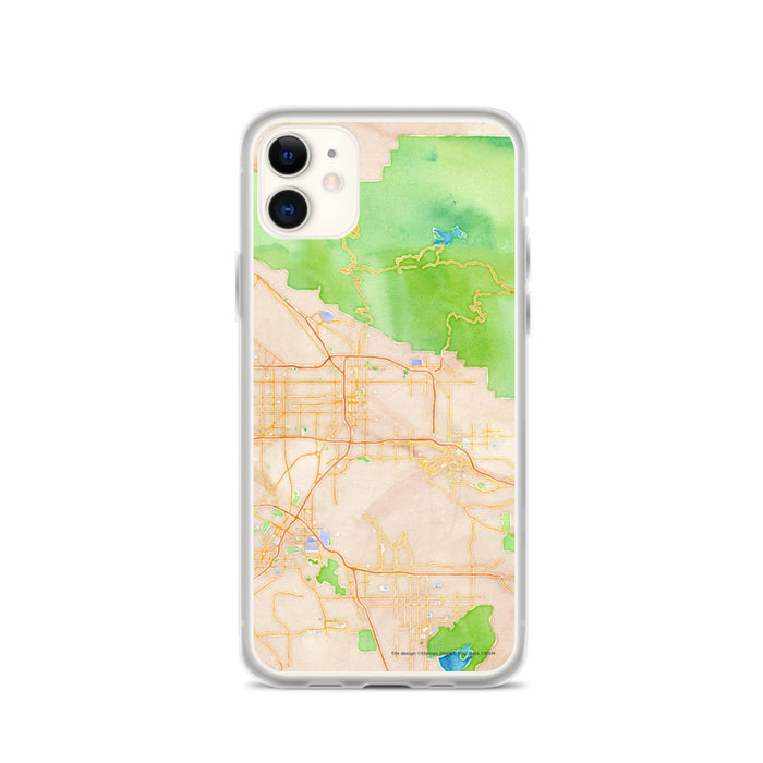 Custom San Bernardino California Map Phone Case in Watercolor