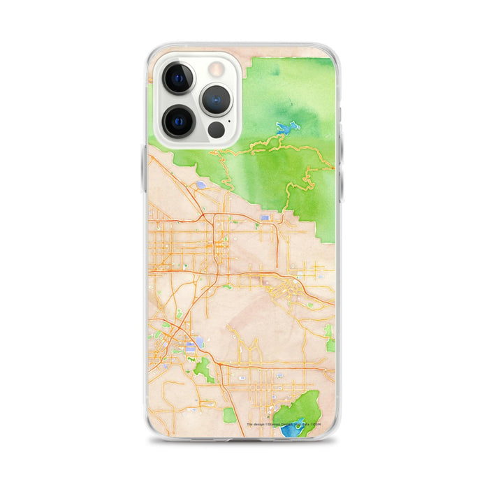 Custom San Bernardino California Map iPhone 12 Pro Max Phone Case in Watercolor