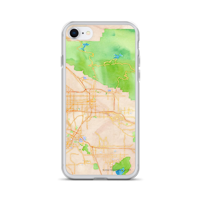 Custom San Bernardino California Map iPhone SE Phone Case in Watercolor