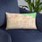 Custom San Bernardino California Map Throw Pillow in Watercolor on Blue Colored Chair