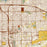 San Bernardino California Map Print in Woodblock Style Zoomed In Close Up Showing Details