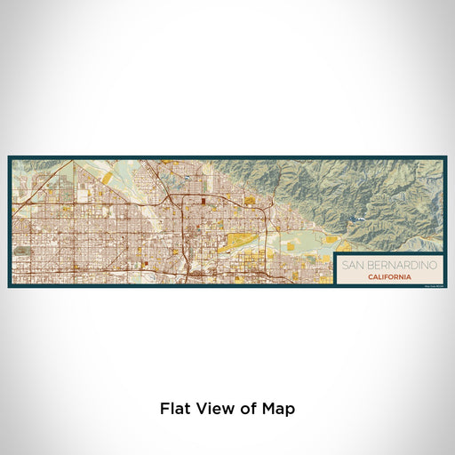 Flat View of Map Custom San Bernardino California Map Enamel Mug in Woodblock