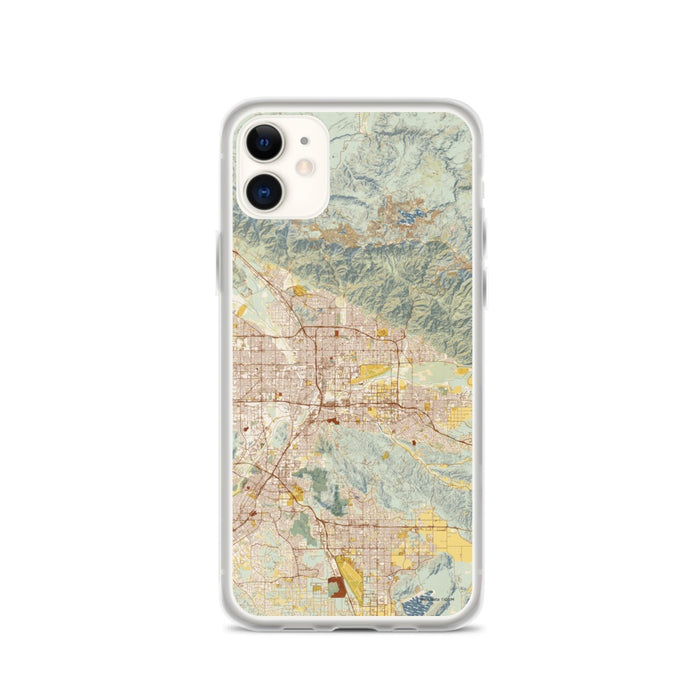 Custom San Bernardino California Map Phone Case in Woodblock