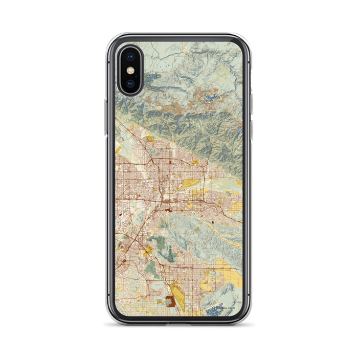 Custom San Bernardino California Map Phone Case in Woodblock
