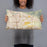 Person holding 20x12 Custom San Bernardino California Map Throw Pillow in Woodblock