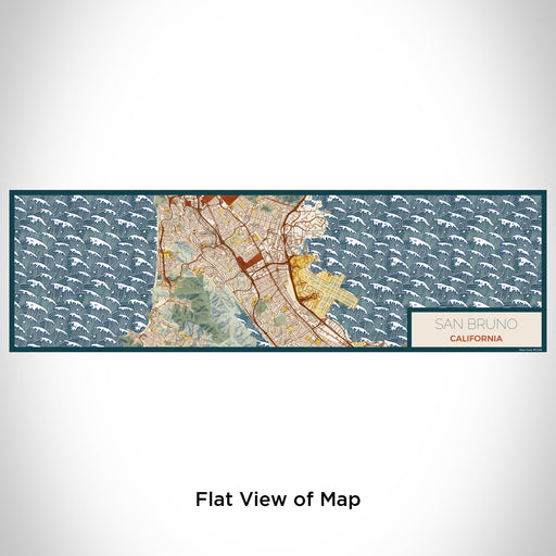Flat View of Map Custom San Bruno California Map Enamel Mug in Woodblock