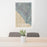 24x36 San Clemente California Map Print Portrait Orientation in Afternoon Style Behind 2 Chairs Table and Potted Plant