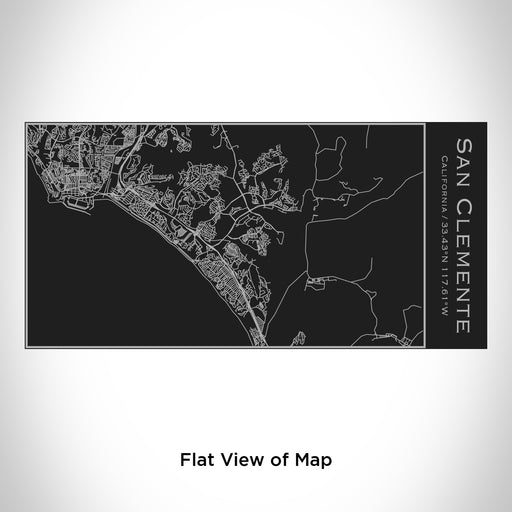 Rendered View of San Clemente California Map Engraving on 17oz Stainless Steel Insulated Cola Bottle in Black