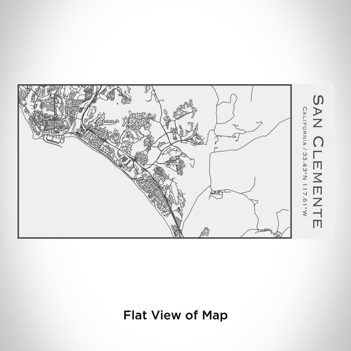 Rendered View of San Clemente California Map Engraving on 17oz Stainless Steel Insulated Cola Bottle in White