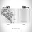 Rendered View of San Clemente California Map Engraving on 6oz Stainless Steel Flask in White
