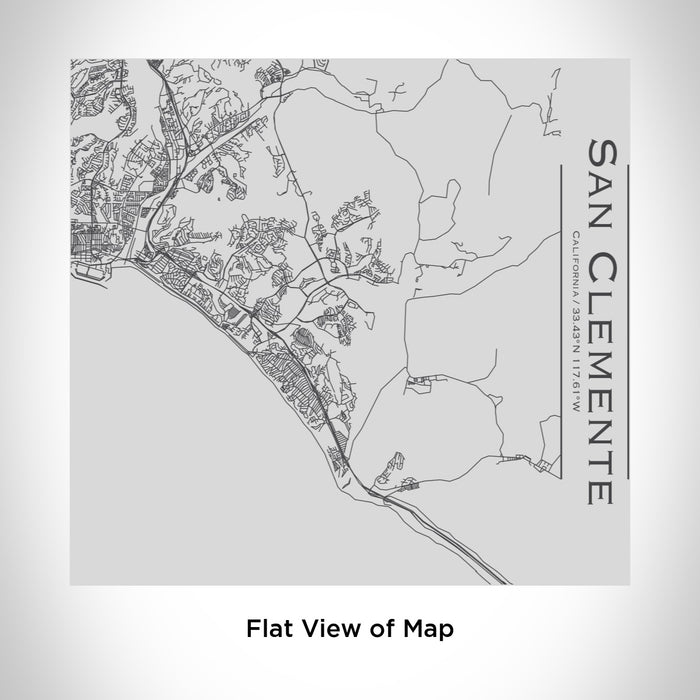 Rendered View of San Clemente California Map Engraving on 17oz Stainless Steel Insulated Tumbler