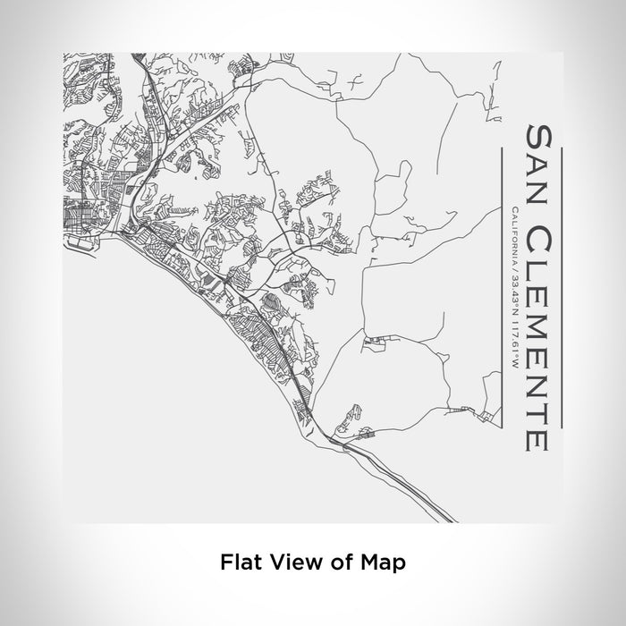 Rendered View of San Clemente California Map Engraving on 17oz Stainless Steel Insulated Tumbler in White