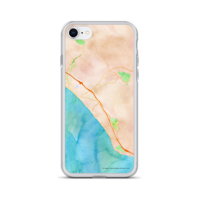 Custom San Clemente California Map iPhone SE Phone Case in Watercolor