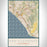 San Clemente California Map Print Portrait Orientation in Woodblock Style With Shaded Background