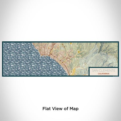 Flat View of Map Custom San Clemente California Map Enamel Mug in Woodblock