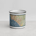 Front View Custom San Clemente California Map Enamel Mug in Woodblock