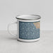Left View Custom San Clemente California Map Enamel Mug in Woodblock