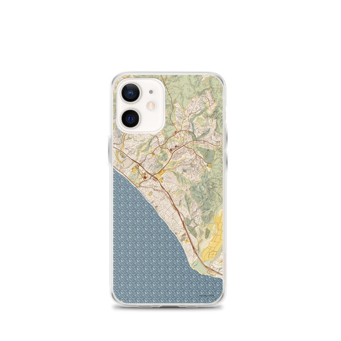 Custom San Clemente California Map iPhone 12 mini Phone Case in Woodblock
