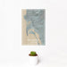 12x18 San Diego California Map Print Portrait Orientation in Afternoon Style With Small Cactus Plant in White Planter