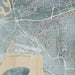 San Diego California Map Print in Afternoon Style Zoomed In Close Up Showing Details