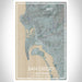 San Diego California Map Print Portrait Orientation in Afternoon Style With Shaded Background