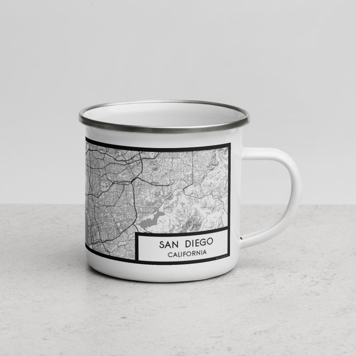 Right View Custom San Diego California Map Enamel Mug in Classic