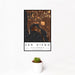 12x18 San Diego California Map Print Portrait Orientation in Ember Style With Small Cactus Plant in White Planter
