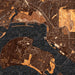 San Diego California Map Print in Ember Style Zoomed In Close Up Showing Details